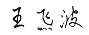 駱恆光王飛波行書個性簽名怎么寫