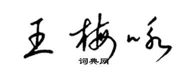 梁錦英王梅詠草書個性簽名怎么寫