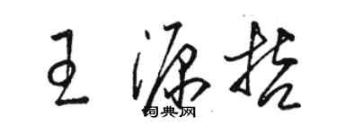 駱恆光王源哲草書個性簽名怎么寫