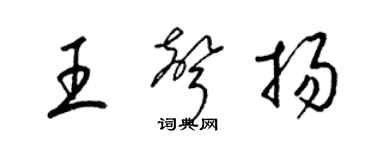 梁錦英王聲揚草書個性簽名怎么寫