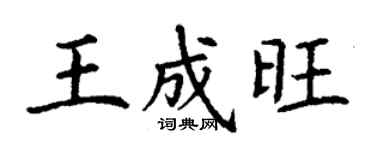 丁謙王成旺楷書個性簽名怎么寫