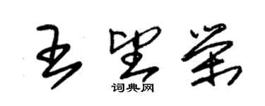 朱錫榮王望榮草書個性簽名怎么寫