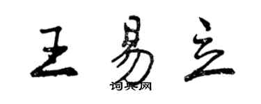 曾慶福王易立行書個性簽名怎么寫