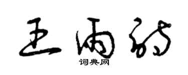 曾慶福王雨詩草書個性簽名怎么寫