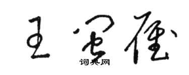 駱恆光王閩雁草書個性簽名怎么寫