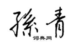 王正良孫青行書個性簽名怎么寫