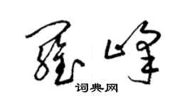 梁錦英羅峰草書個性簽名怎么寫