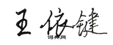駱恆光王依鍵行書個性簽名怎么寫