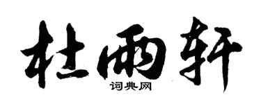 胡問遂杜雨軒行書個性簽名怎么寫