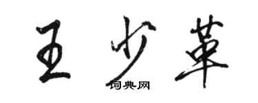 駱恆光王少革行書個性簽名怎么寫