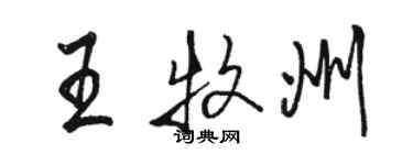 駱恆光王牧州行書個性簽名怎么寫