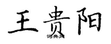 丁謙王貴陽楷書個性簽名怎么寫