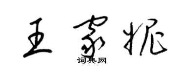 梁錦英王家妮草書個性簽名怎么寫