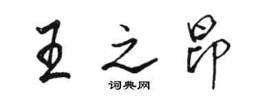 駱恆光王之昂行書個性簽名怎么寫