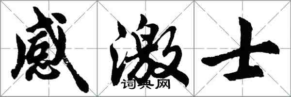 胡問遂感激士行書怎么寫