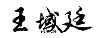 胡問遂王域廷行書個性簽名怎么寫