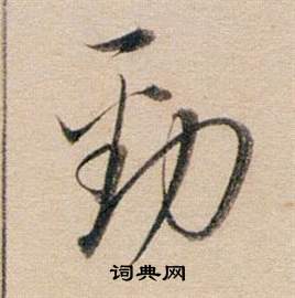 董其昌東方朔答客難並自書詩卷中勁的寫法