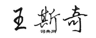 駱恆光王斯奇行書個性簽名怎么寫