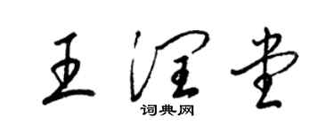 梁錦英王潤堂草書個性簽名怎么寫