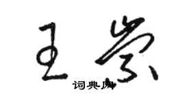 駱恆光王崇草書個性簽名怎么寫