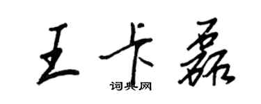 王正良王卡磊行書個性簽名怎么寫