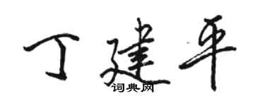 駱恆光丁建平行書個性簽名怎么寫