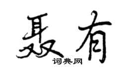 曾慶福聶有行書個性簽名怎么寫