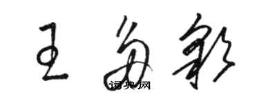 駱恆光王多彩草書個性簽名怎么寫