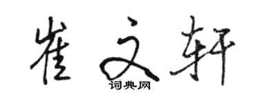 駱恆光崔文軒行書個性簽名怎么寫