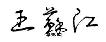 曾慶福王蘇江草書個性簽名怎么寫