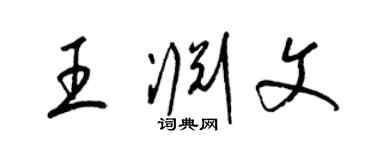 梁錦英王淵文草書個性簽名怎么寫