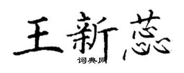 丁謙王新蕊楷書個性簽名怎么寫