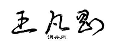 曾慶福王凡剛草書個性簽名怎么寫