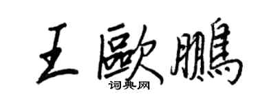 王正良王歐鵬行書個性簽名怎么寫