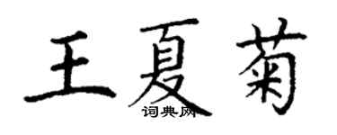 丁謙王夏菊楷書個性簽名怎么寫