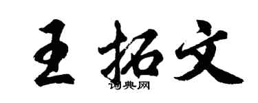 胡問遂王拓文行書個性簽名怎么寫