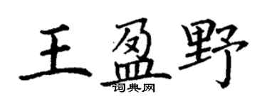 丁謙王盈野楷書個性簽名怎么寫