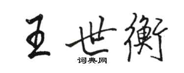 駱恆光王世衡行書個性簽名怎么寫