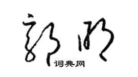 梁錦英郭明草書個性簽名怎么寫