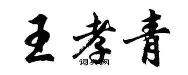 胡問遂王孝青行書個性簽名怎么寫