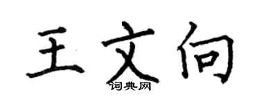 何伯昌王文向楷書個性簽名怎么寫