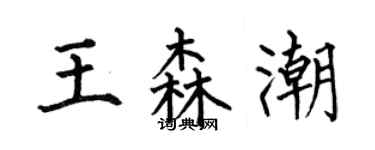 何伯昌王森潮楷書個性簽名怎么寫