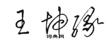 駱恆光王坤緣草書個性簽名怎么寫