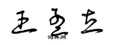 曾慶福王孟立草書個性簽名怎么寫