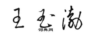 駱恆光王玉渤草書個性簽名怎么寫