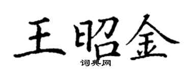 丁謙王昭金楷書個性簽名怎么寫