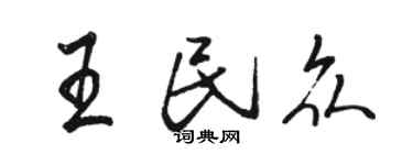 駱恆光王民眾行書個性簽名怎么寫