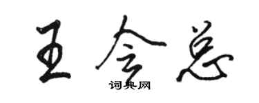 駱恆光王會總行書個性簽名怎么寫