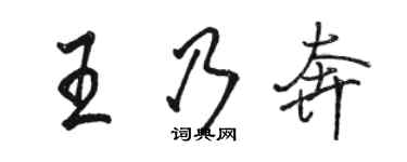 駱恆光王乃奔行書個性簽名怎么寫