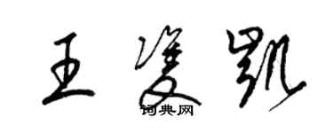 梁錦英王雙凱草書個性簽名怎么寫